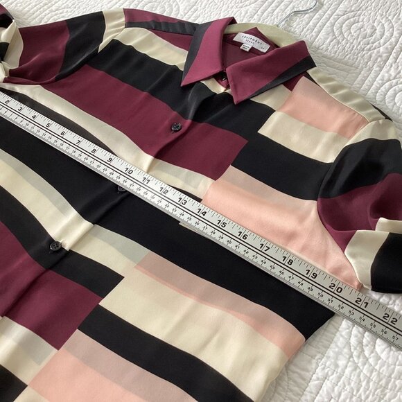 Equipment Essential Striped Colorblock Blouse Size S - Picture 7 of 14